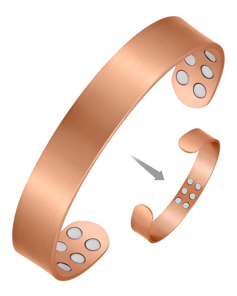 Jeracol 18X Men Copper Bracelet,99% Solid Pure Copper Magnetic bracelet with Ultra Strength Magnets,Adjustable Bangle with Gift Box.